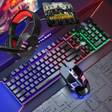 4 in 1 Gaming Keyboard Wired Mouse Headphone Mouse Pad Kit RGB Backlight Keyboard Gamer Ergonomic Mause Mousepad Headset Combos