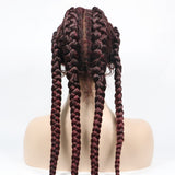 Lace wig female long hair chemical fiber headgear four-strand braid wig Braid wig