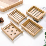 Bamboo Wooden Soap Dish Wood Soap Case Holder for Bathroom Shower Kitchen Scrubber Rectangle & Deep Wooden
