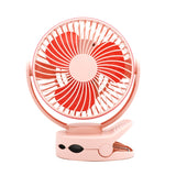 Mini Desk Fan 360 Degree Rotation 4 Speeds Adjustable Portable USB Table Fan Clip-on Type Rechargeable Cooling