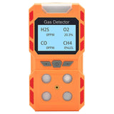 Portable 4 Gas Detector, Sound Light Vibration Rechargeable LCD Screen