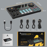 Microphone Mixer Kit Professional Adjustable Volume Audio Instrument Podcaster Amplifier Sound Card Condenser For Live Broadcast