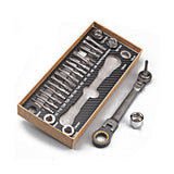 Multifunction Ratcheting Socket Wrench Set Box End Wrench Metric With Adapter Socket Screwdriver Bit Plumb Pipe Auto Repair Tool
