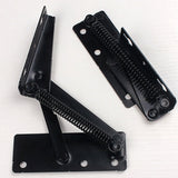 2Pcs Sofa Bed Hinge Adjustable Angle Mechanism Black Metal Multifunctional Supporting Spring Furniture Hinges Hardware