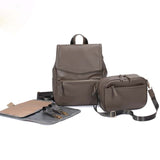 Pu Leather Baby Diaper Bag Travel Backpack Convertible Tote Diaper Bag Mummy Bag Waterproof  Diaper Baby Backpack Change Pad