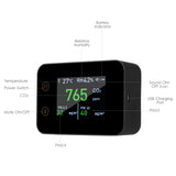 2.8in LCD Digital CO2 Detector CO2 Tester Household Air Quality Analyzer Temperature Humidity Monitor Touch Control PM2.5 PM10