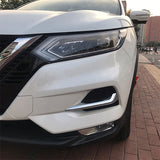 Auto Accessory Front Fog Lights Lamp Eyelid Eyebrow Cover Trim Chrome Fit for Nissan Qashqai J11 2018 2019 ABS