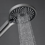 3 Function Bathroom Hand Shower ABS Round Gray Portable Shower Head With Copper Base And 1.5M Stainless Steel Hose