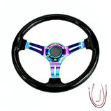Chrome 350mm 14inch ABS Steering 45mm Wheel Deep dish Universal Car Auto Racing Steering wheels