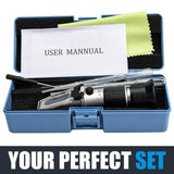 Honey Refractometer for Honey Moisture, Brix and Baume, 3-in-1 Uses, 58-90% Brix Scale Range Honey Moisture Tester with ATC