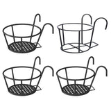 4pcs Hanging Basket Home Decor Iron Art Plant Stand Corner Balcony Indoor Outdoor Desktop Strong Bearing Modern Patio Garden