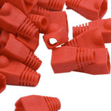 100 Pcs RJ45 Jacket Crystal Head Jacket Plastic Protective Cover Ethernet Network Cable Connector Cover(Red)