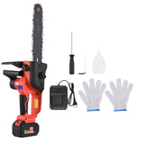 21V Brushless Cordless Chainsaw 12-inch Electric Chain Saw Pruning Saw 6.0Ah Rechargeable Battery Powered Tree Branch Pruner