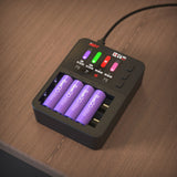 ISDT C4 EVO Smart Battery Charger with Type-C QC3.0 Output for AA AAA Li-ion Battery with IPS Display Screen and Fire Prevention