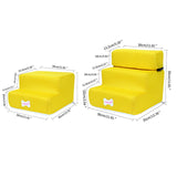 Dog Stairs Dog Ladder Pet 3 Steps Dog Stairs for Small Cat Pet Ramp Ladder Anti-slip Removable Dogs Soft Bed Pet Cages Kennels