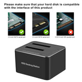 NEW Dual-bay Hard Drive Docking Station for 2.5/3.5inch HDD SSD SA-TA to USB 3.0 HDD Docking Station with 12V3A Power Adapter
