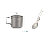 New Lightweight Titanium Flatware Set Folding Spork Spoon Water Cup Mug Tableware Outdoor Cookware Dinner for Travel Camping