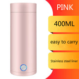 400ML Portable kettle, travel electric hot water cup, heating and heat preservation integrated household small boiling water cup