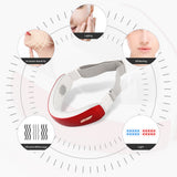 EMS Face Slimming Chin Lift Belt Machine Red&amp;Blue LED Photon Hot Compress Therapy V-Face Vibration Massager V-Line Up Tighten