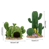 Reptile Plants Aquarium Resin Artificial Cactus Terrarium Decor Hideout for Tree Frogs Fish Tank Desert Decorations