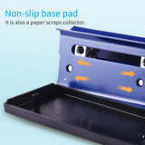 KW-trio Desktop Metal 4-Hole Adjustable Punch 10 Sheet Capacity Paper Hole Puncher with Scraps Collector Reduced Effort