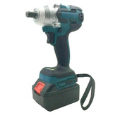 1/2" 520Nm 18V Torque Brushless Cordless Electric Impact Wrench Driver + Battery Power Tool Electric Wrench Black+Blue