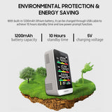 USB Rechargeable Air Quality Tester Monitoring CO2 / TVOC /HCHO / Temperature/Humidity Intelligent Alarm Thermometer Hygrometer