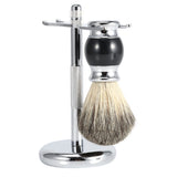 Professional 3 In 1 Shaving Brush + Shaving Soap Bowl + Shaving Stand Holder Hair Removal Beard Brush Men's Shaving Tool Kit
