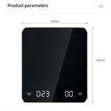 3kg/0.1g Hidden Screen Hand Brew Coffee Scale Digital Scale With Timer High Touch Kitchen Scale Charging Weight Balance With USB
