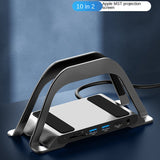 10 in1Three Screen Docking Station USB C Type-C Vertical Stand Hub Dual Monitor for Windows/Mac With Dual 4K HDMI/5Gbps PD3.0
