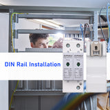 AC 420V Surge Protective Device 4P 40KA Surge Arrester Household Thunder Proof Protector Breaker DIN Rail Installation