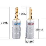 8Pcs Solder-free Pure Copper Sawtooth Banana Plug Connector HIFI Audio Speaker Cable Adapter