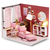 CUTEBEE DIY Doll House Wooden Doll Houses Miniature Dollhouse Furniture Kit with LED Toys for Children Christmas Gift