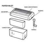 A4 Mini Portable Hand Paper Shredder 3-in-1 Household Manual Shredder Document File CD Credit Card Cutting Machine Tool for Home