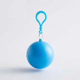 Portable Raincoat Ball Women Men Outdoor Rainwear Waterproof Disposable Camping Hooded Ponchos Plastic Keyring Ball Rain Cover
