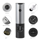 Rechargeable Electric Salt And Pepper Grinder Set,Automatic Salt And Pepper Grinder Set, 2 Adjustable Coarseness Mills