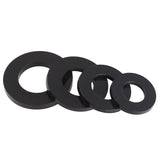 600Pcs Black Nylon Rubber Flat Washer Assortment Kit for M2 M2.5 M3 M4 M5 M6 M8 M10 M12 Plain Repair Washer Furniture Gasket Kit