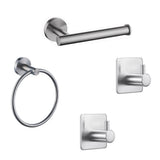 4pcs Multifunction Towel Bar Hotel Brushed Easy Install Clothes Hanger Bathroom Accessory Kit Home Punch Free Kitchen