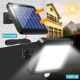 Solar Power Wall Light Outdoor Motion Sensor Light 56 LED Security Night Light For Garden Garage Driveway Porch Fence