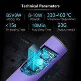 330~400℃ 8W Portable Cordless Mini Electric Soldering Iron Temperature Adjustable Soldering Iron Household DIY Welding Tool Set