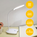 Tafellamp Oplaadbare Bureaulamp Studie Lamp Touch Schakelaar Moderne Tafellamp Flexibele Voor Student Lezen Studie Bureaulamp