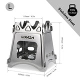 Lixada Outdoor Compact Folding Titanium Wood Stove Portable Ultralight for Camping Cooking Picnic Travel with Mini Alcohol Stove