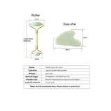 Anti-Aging Natural Serpentine Jade Roller and Guasha Sets Facial Body Slimming Beauty Tool for Man Women Massage Spa Health Care