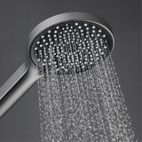 3 Function Bathroom Hand Shower ABS Round Gray Portable Shower Head With Copper Base And 1.5M Stainless Steel Hose