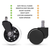 5PCS Office Chair Casters Hard Floor Casters Premium Caster Wheels for Parquet Laminate Swivel Chair Wheel for Office Desk Chair