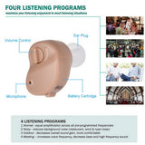 K80 Ear Hearing Aid Sound Amplifier with Ear Wax Spoon Cleaning Brush Battery Storage Case for Adults & Seniors