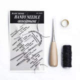 DIY Copper Handle Awl Sewing Set Leather Canvas Shoes Repair Tool Hand Stitching Leather Craft Sewing Tool Needle Punch Awl Kit