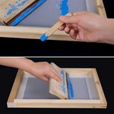 1 Set of 19Pcs Screen Printing Kit DIY Printing Tools Silk Screen Printing Frame Squeegees Inkjet Transparency Film Mask Tape