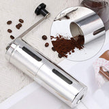 Manual Coffee Grinder with Adjustable Setting - Conical Burr Mill & Brushed Stainless Steel - Burr Coffee Grinder for Aeropress,