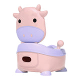 Cartoon Kids Potty Training Toilet Comfortable Safe Toilet Trainer with Soft PVC Pad Lip Handles Cleaning Brush for Toddlers